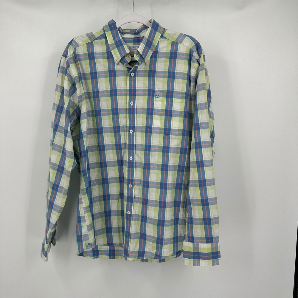 Southern Tide Mens Preppy Tailored Fit Plaid Button Down Shirt Size L Casual